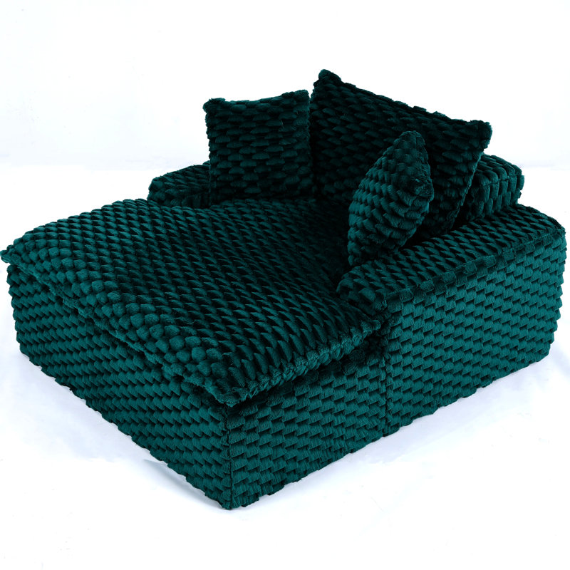 51 pouces avec main courante à bord étroit, tissu molletonné tortue, coussin éponge, idéal pour les petits appartements de détente solitaire, avec des spécifications compactes, une conception épurée et une installation facile