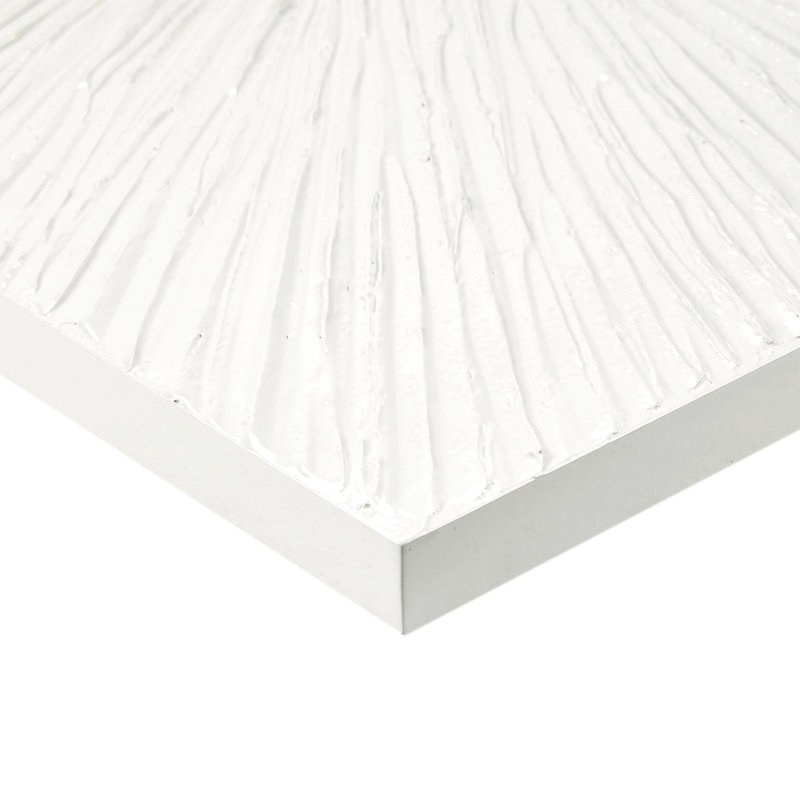30"W X 30"H 1.25"D Abstract Wall - Resin White Gloss Indoor Art Modern Decor Piece, White