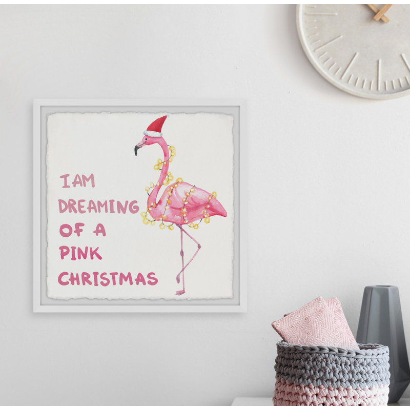 Dreaming Pink Christmas - Single Picture Frame Print, 30cm H x 30cm W x 3.81cm D