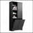 Bathroom Storage Cabinet With Doors And Drawers, Tilt-Out Laundry Hamper, Multiple Storage Space, Freestanding Style, Open Shelve, Adjustable Shelf, Black-948151561