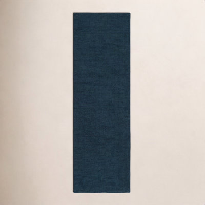 Crowe Dark Blue Hand-Woven Wool Rug