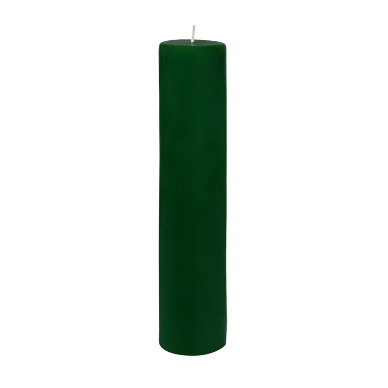Bougie pilier sans parfum Oliva, H 9 po x l 2 po x P 2 po, Vert forêt, 1