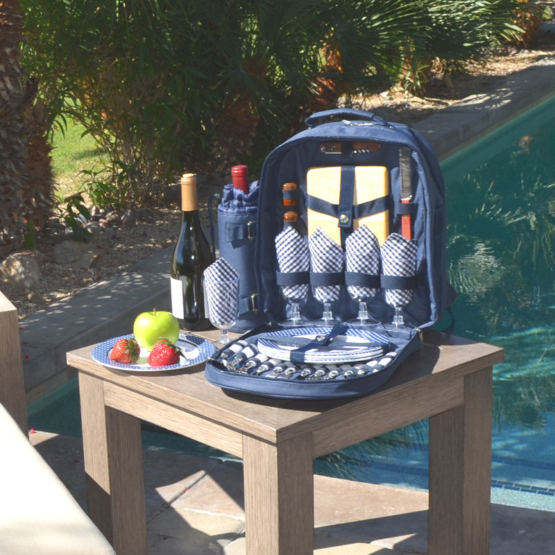 Insulated Picnic Backpack, Service for 4