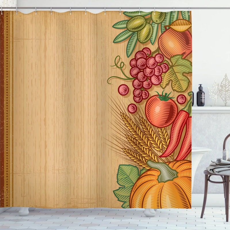 Shower Curtain with Hooks Included, 69" H x 105" W