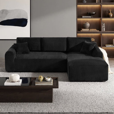 Canapé modulaire 109 po Cloud | Chaise longue en L avec assise profonde et mousse à mémoire de forme | Canapé d'angle sans assemblage avec housse lavable à la machine | Canapé modulaire minimaliste moderne pour le salon ou la chambre à coucher