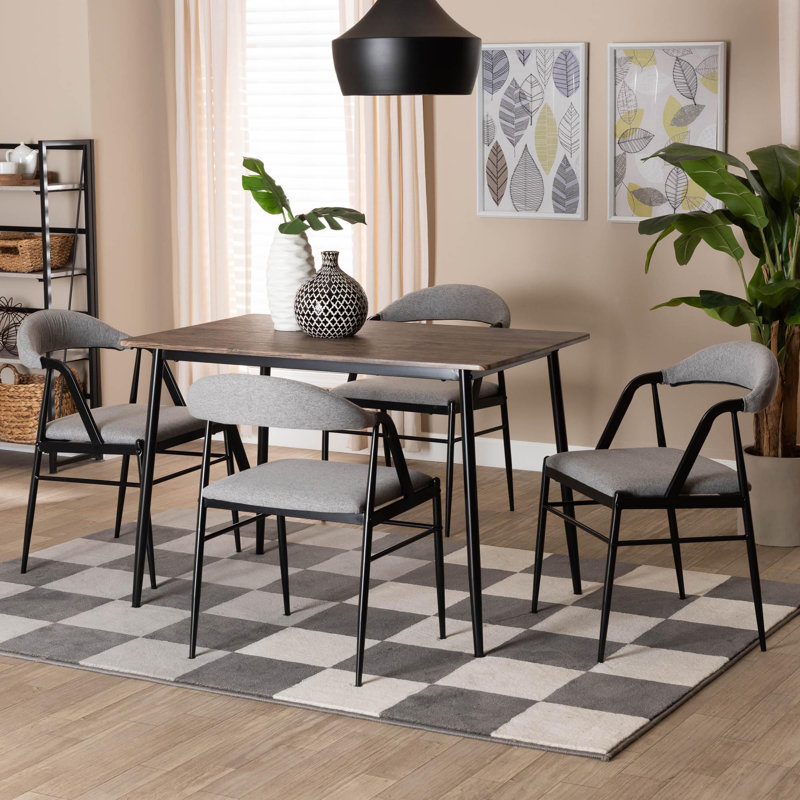 Ensemble de salle à manger 5 pièces Baxton Studio Kitson, Gris