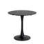 Extendable Round Faux Marble Top Metal Base Dining Table
