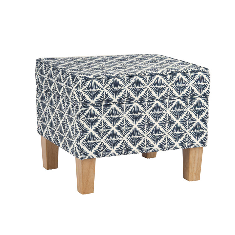 Repose-pieds avec rangement Gorton, Blue Geometric