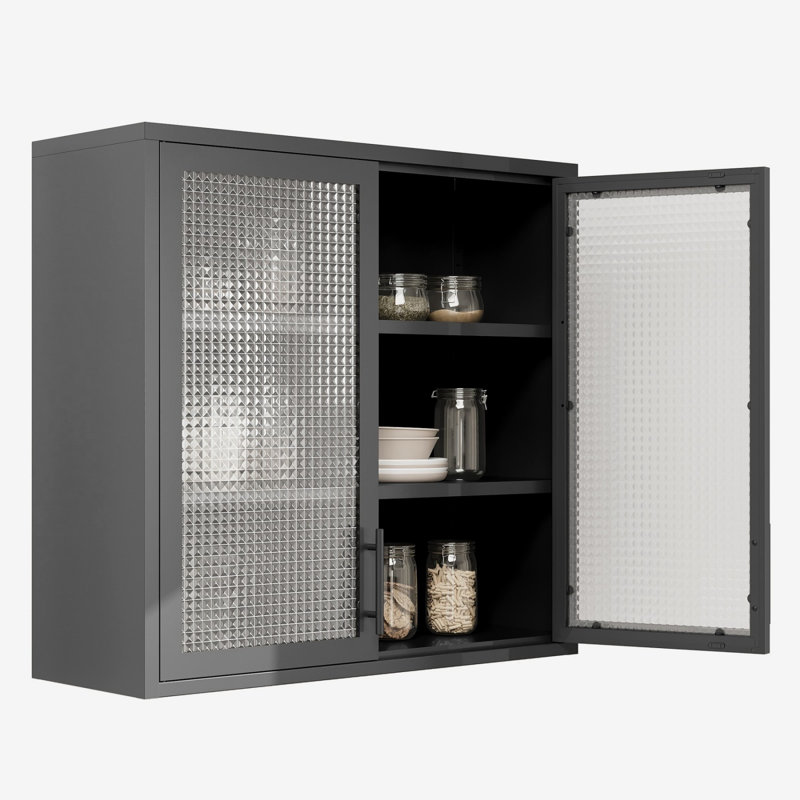Armoire murale de style rétro, Noir, noir, noir, noir