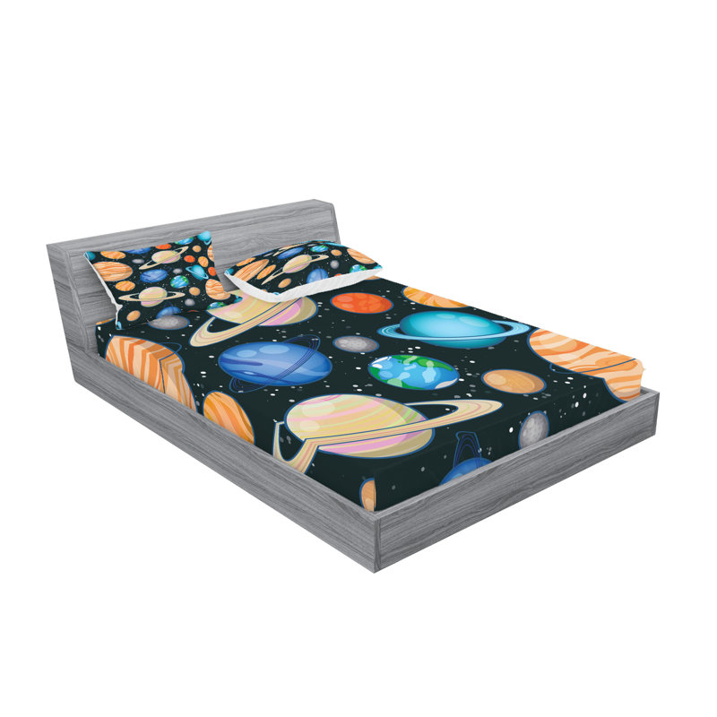 Multicolore drap-housse et coussin décoratif Ambesonne Galaxy, Ensemble de draps pour très grand lit californien