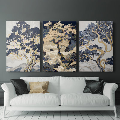 Lanscape Study Series XL III - Ensemble de toiles tendues avec châssis Premium - Prêt à être accroché