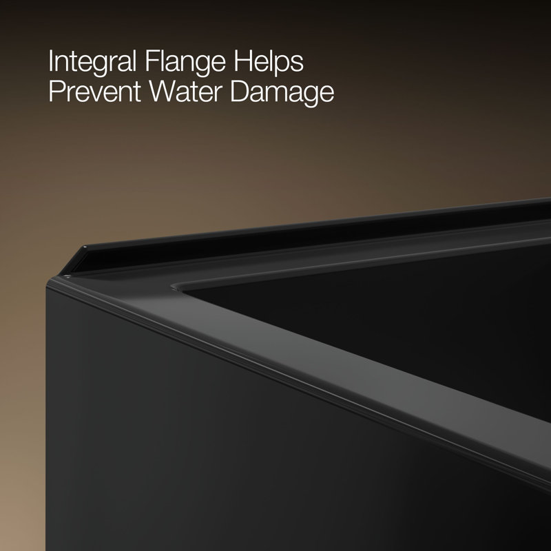 Underscore 60" x 32" Alcove Soaking Bathtub, Black, Right