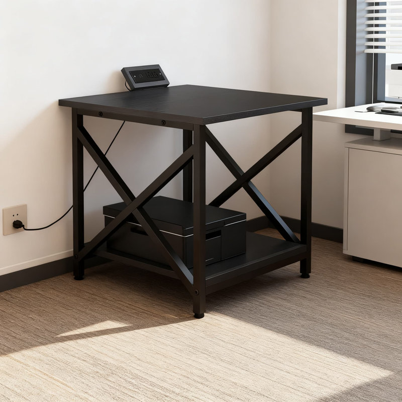 Support pour imprimante robuste à roulettes avec prises de courant intégrées et tablette de rangement, roulettes verrouillables industrielles pour le bureau à domicile