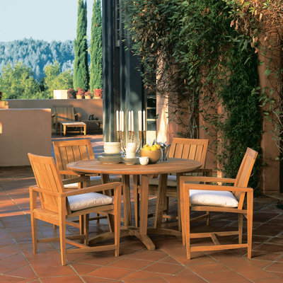Amalfi Outdoor 5 - Piece Teak Dining Set with Cushions