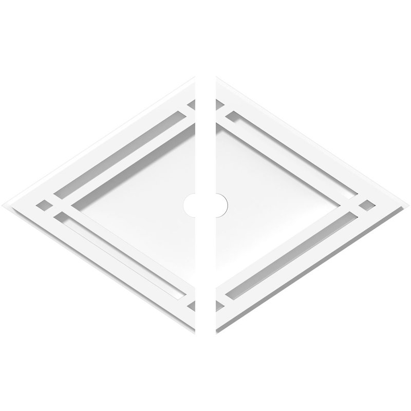 Médaillon de plafond contemporain en PVC Diamond, H 18,625 po x l 28 po x P 1 po