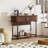 Fluted Entryway Table, 39.4" Narrow Console Table with Storage & Sliding Doors, Modern Round Corner Sofa Table, Mid Century Wooden Entry Table for Living Room, Hallway, Kitchen-443680844