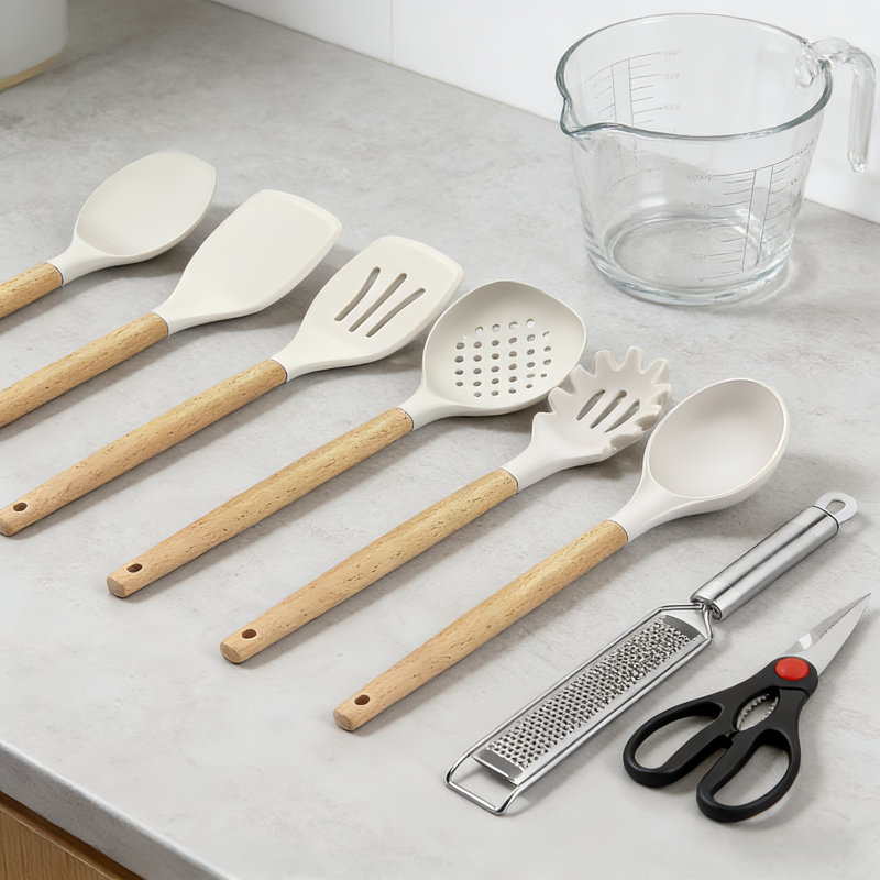Ensemble d'ustensiles de cuisine 35 pièces, outils en silicone de qualité alimentaire résistants à la chaleur, comprenant une cuillère, une spatule, un retourneur, une pince et une râpe