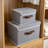 Fabric Storage Boxes With Handles, Large Gray, Foldable Design, Suitable For Home Storage. Set Of 4.-1247281230