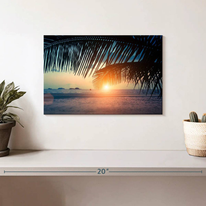 Gillard Sunset Beach Palm Leaves, H 8 po x l 12 po