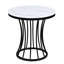 Table à cocktail moderne 3 pièces avec dessus en faux marbre lisse et bases en forme de cage, 1 table basse 2 tables de bout pour la conception de la pièce 3 groupe de luxe, cage ronde unique