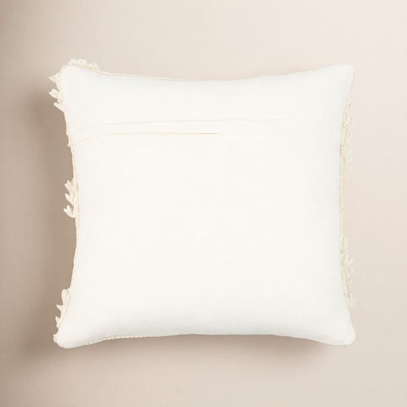 Emberly Ruffled Cotton Reversible Throw Pillow, No Fill, 22" x 22"