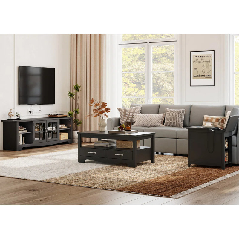 4-Piece Living Room Table Sets, Black