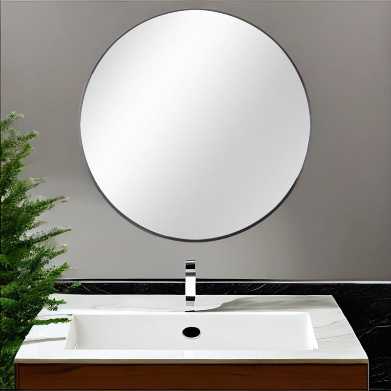 Miroir Rockoh, 32 po x 32 po, Noir