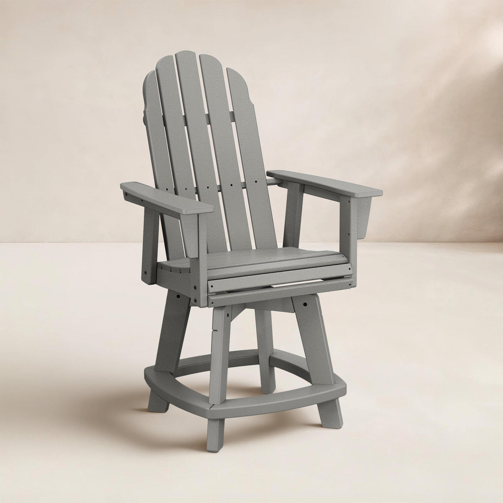 POLYWOOD® Vineyard Swivel Patio Bar Stool, Slate Gray
