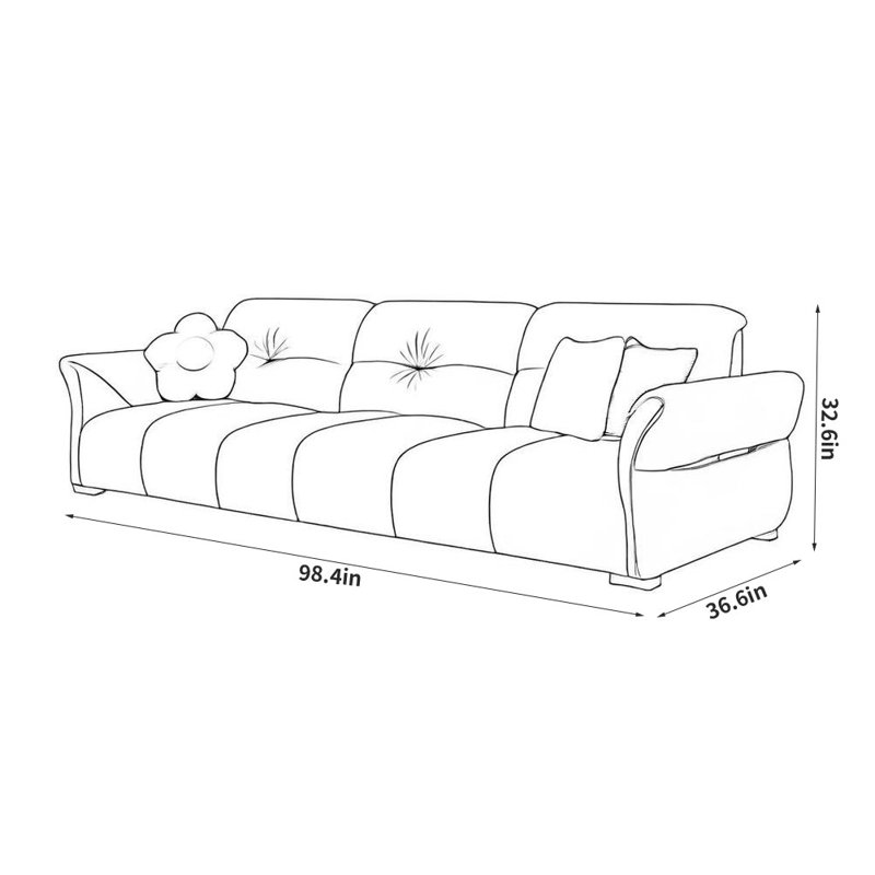 Minimalist Casual Sofa, Light Gray