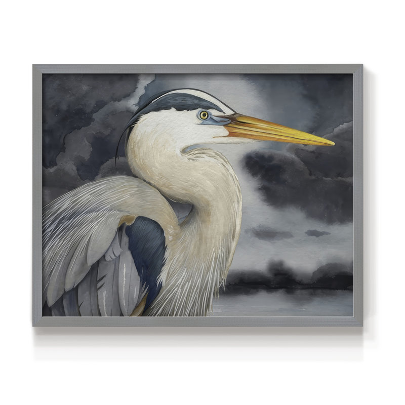 Stormy Blue I -Framed Print - Restickable, H 22 po x l 28 po, Gris