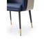 Chaise de salle à manger rembourrée en similicuir bleu et beige
