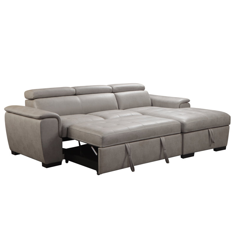 Upholstered L-Shaped Sectional Right Hand Facing, Gray 100% Polyester