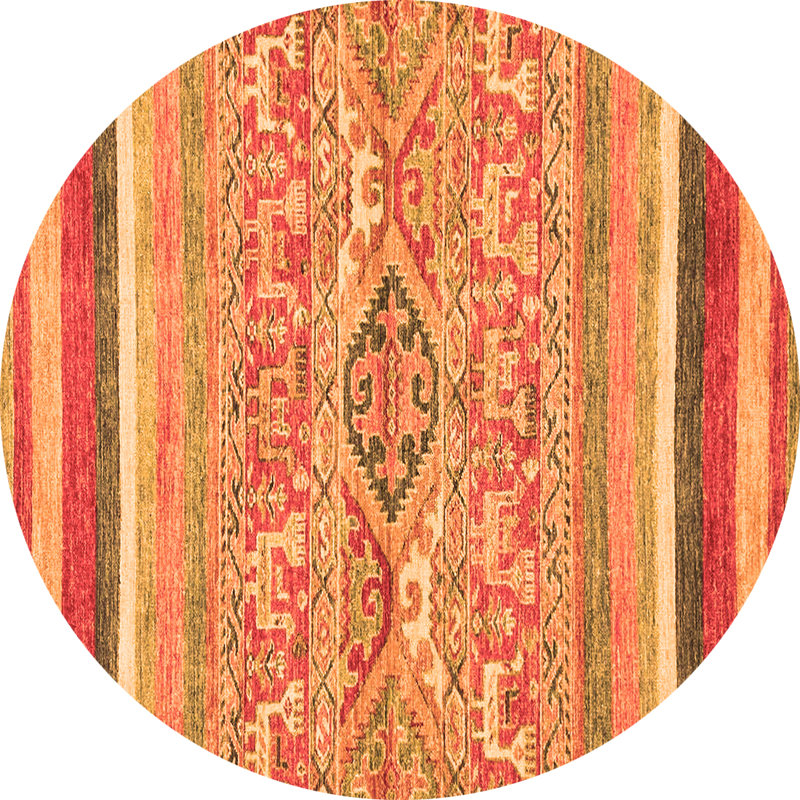 Malaine Performance Striped Indoor Rug, Round 4'