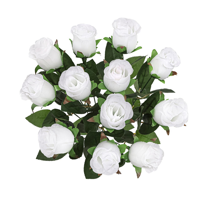 Bouquet de roses artificielles, Blanc