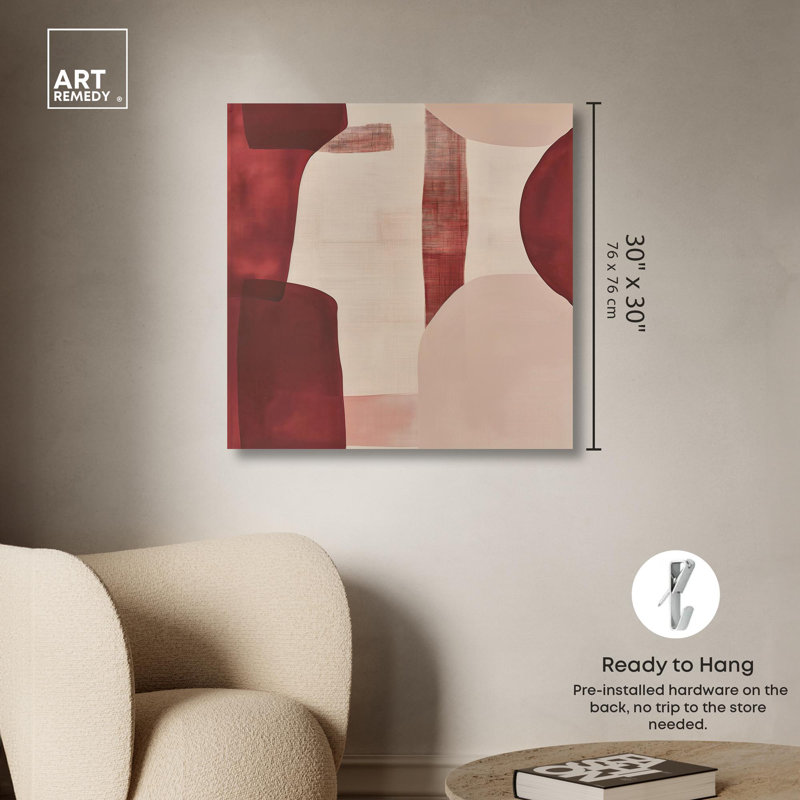 «Scarlet Beacons Canvas Boho» par Art Remedy, H 30 po x l 30 po x P 1,5 po, Toile tendue