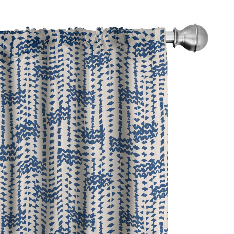 Ethnic Semi-Sheer Rod Pocket Curtain Panels, 28" x 63"
