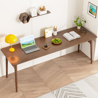 Bureau 100% bois massif 71 po de long pour 2 personnes | Grand bureau double Mid-Century moderne, table en bois simple pour les restaurants, la maison et les bureaux