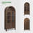 Mid-century Modern 71" Arched Storage Bookcase with Doors Storage Cabinet-2090868209