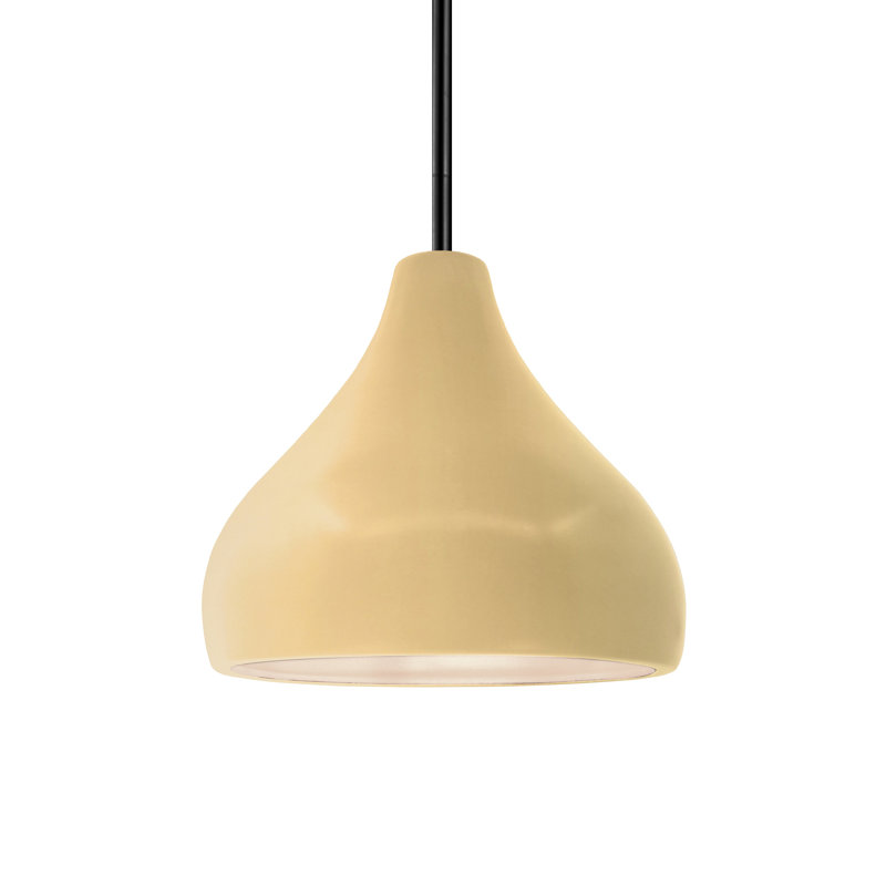 Luminaire suspendu à 1 lumière Meydan, H 7,25 po x l 8 po x P 8 po, Jaune atténué, Noir mat
