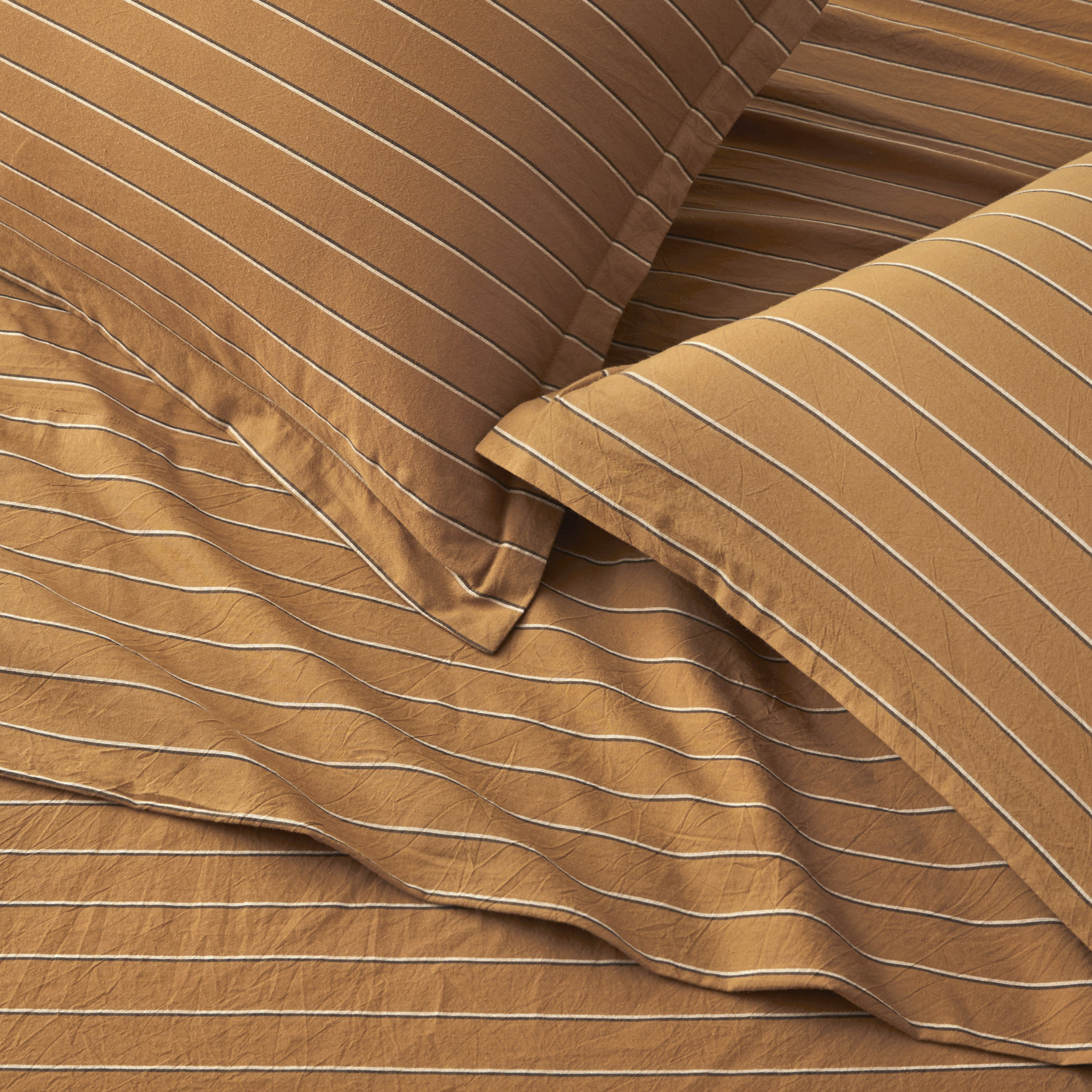 Dione Cotton Duvet Cover Set, Queen Duvet Cover + 2 Queen Shams, Burnt Orange