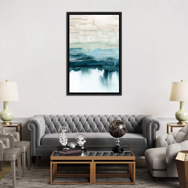 « organic cascade i » par grace-pop, impression, Toile avec cadre noir, H 40 po x l 26 po x P 1,5 po