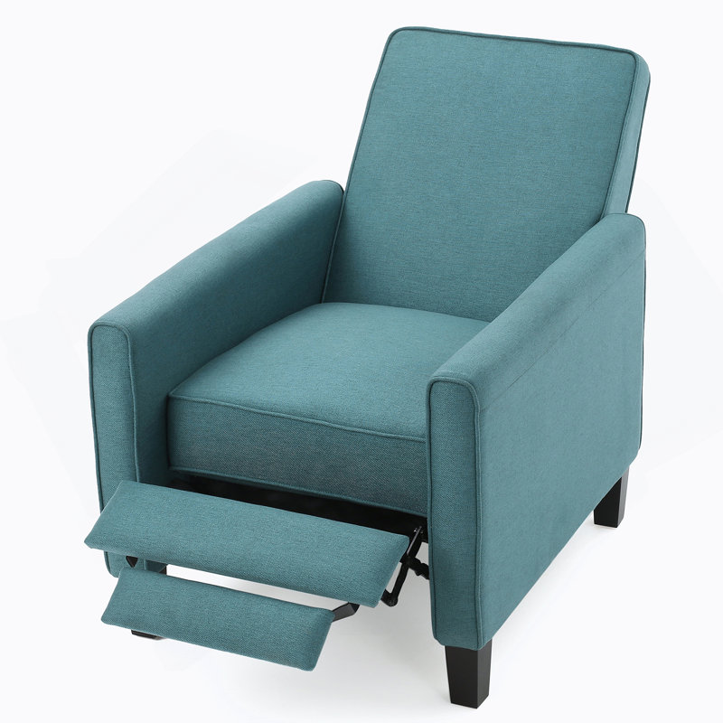 Fauteuil inclinable à dossier poussoir pour décoration intérieure élégante beige, Tissu - bleu sarcelle
