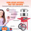 Machine à barbe à papa électrique avec chariot, machine à barbe à papa commerciale de 1000 W avec bol en acier inoxydable, cuillère à sucre et tiroir, parfaite pour la maison, l'anniversaire des enfants, une fête de famille, rouge-99953882