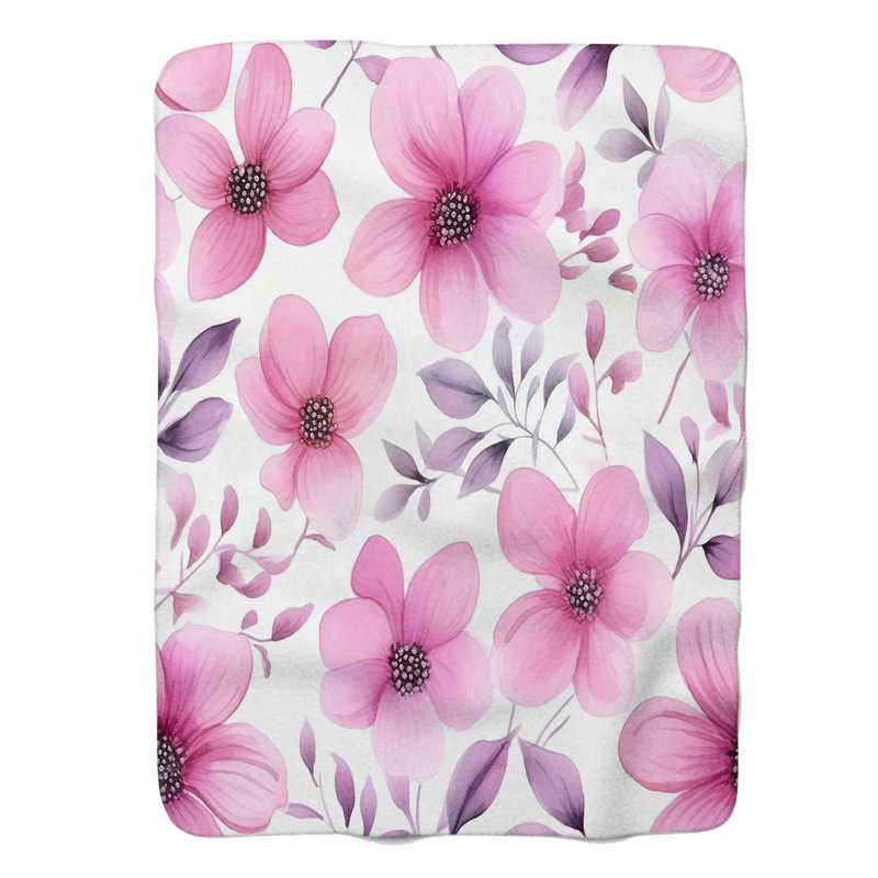 Rosy Blossoms - couverture de qualité supérieure 1 pièce, Grand lit
