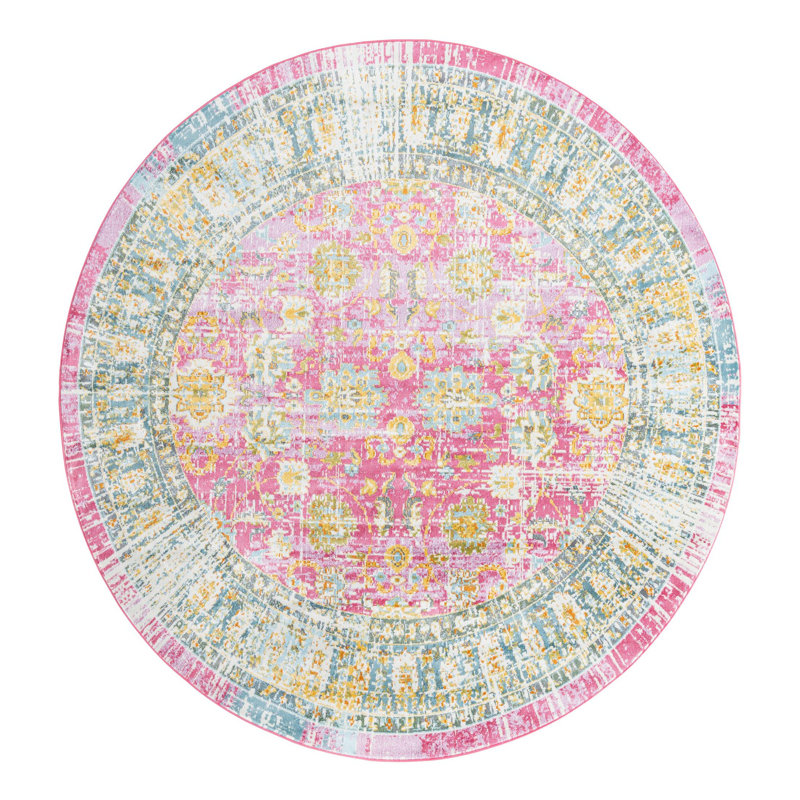 Haefner Floral Indoor Rug, Round 8'2"