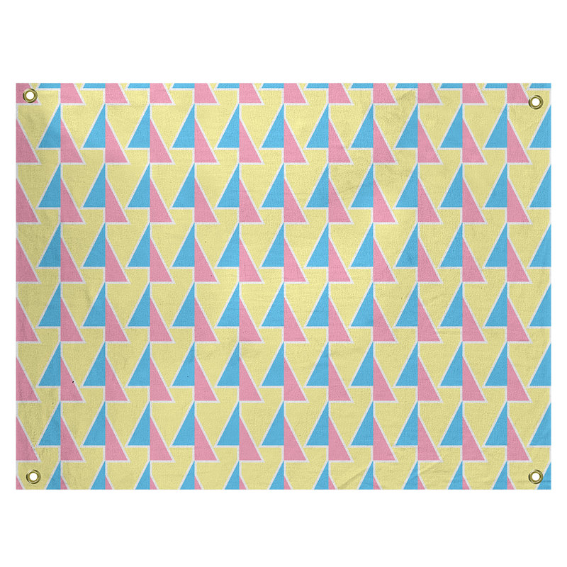 Tapisserie, H 26 po x l 36 po, Bleu/rose