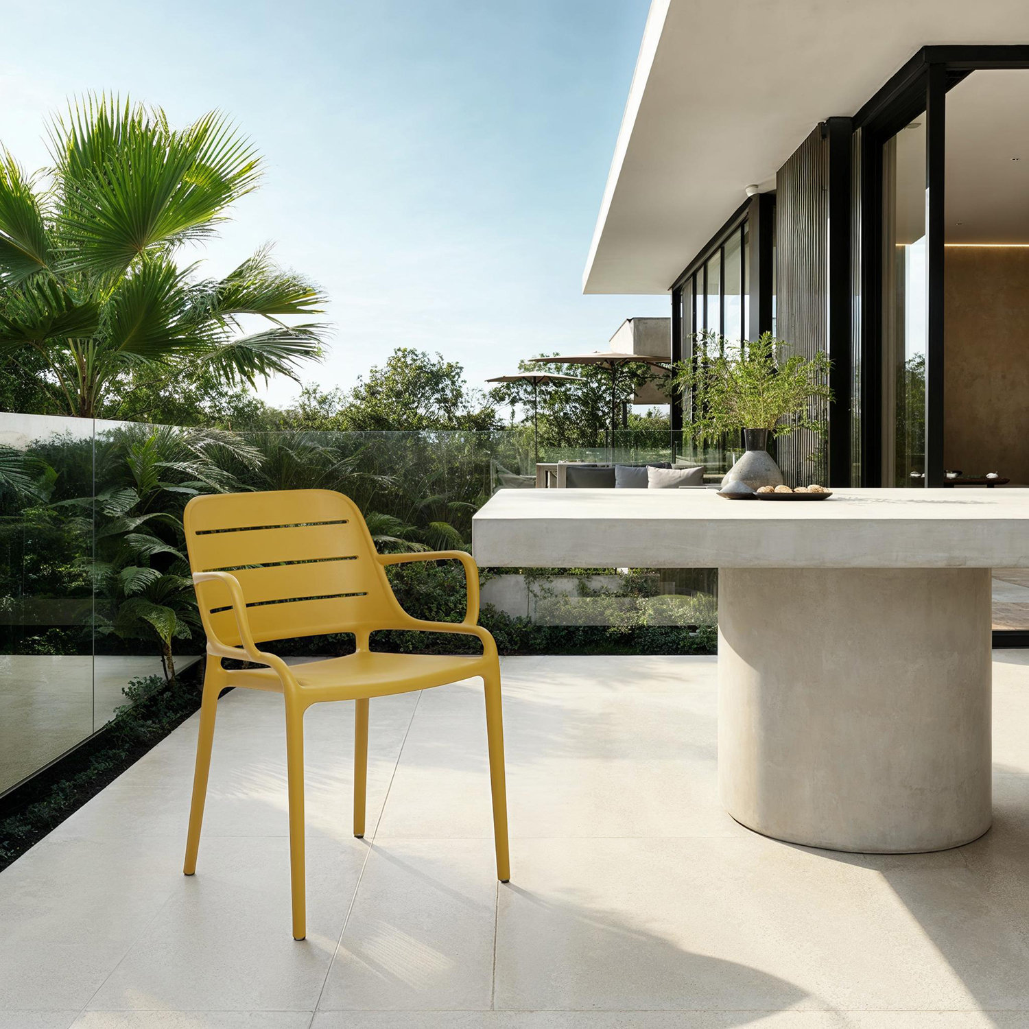 Nohr Stackable Patio Armchair, Ginger