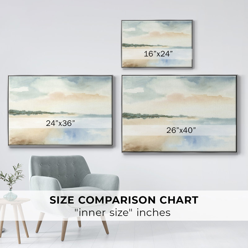 Simple Sea, reproduction d'art sur toile, H 27 po x l 41 po x P 2 po, Argent