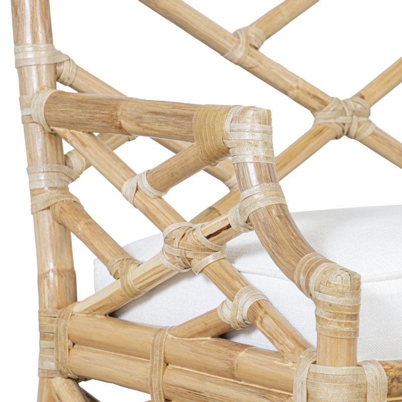 Chippendale Upholstered Bench, Natural