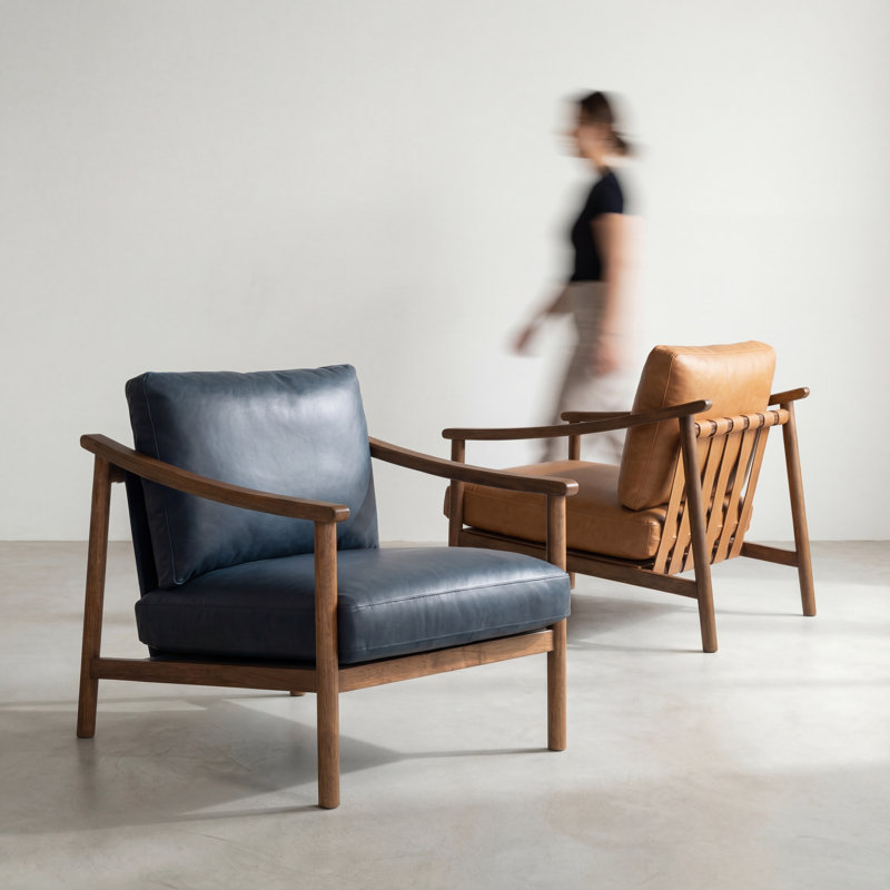 Rowan Leather Accent Chair, Panama Tan Genuine Leather